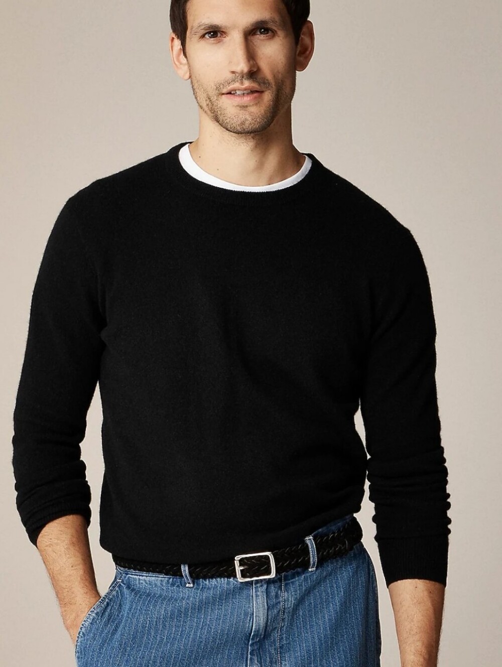 J Crew Cashmere crewneck sweater BE895 Size S NWT Black